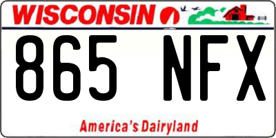 WI license plate 865NFX