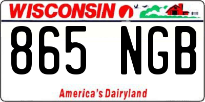 WI license plate 865NGB