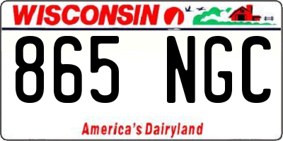 WI license plate 865NGC