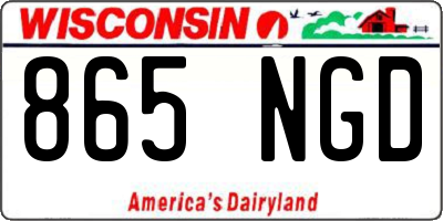 WI license plate 865NGD