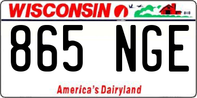 WI license plate 865NGE