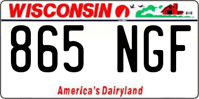 WI license plate 865NGF