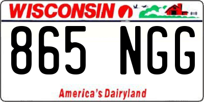 WI license plate 865NGG