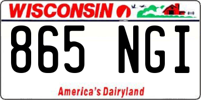 WI license plate 865NGI
