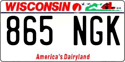 WI license plate 865NGK