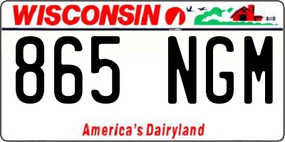 WI license plate 865NGM