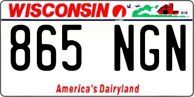 WI license plate 865NGN