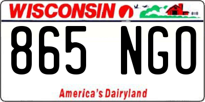 WI license plate 865NGO
