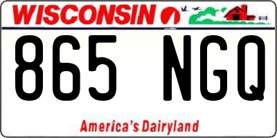 WI license plate 865NGQ