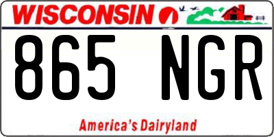 WI license plate 865NGR