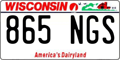WI license plate 865NGS