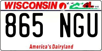 WI license plate 865NGU