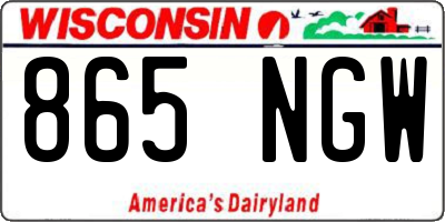 WI license plate 865NGW