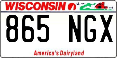 WI license plate 865NGX