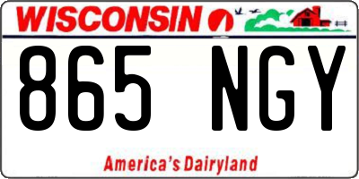 WI license plate 865NGY