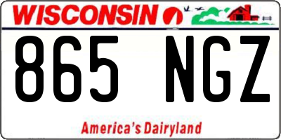 WI license plate 865NGZ