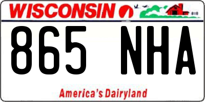 WI license plate 865NHA