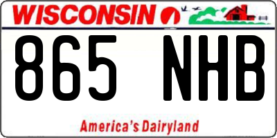 WI license plate 865NHB