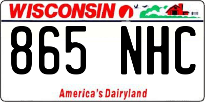 WI license plate 865NHC