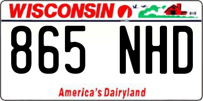 WI license plate 865NHD