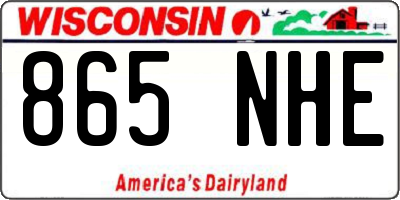 WI license plate 865NHE