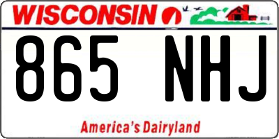 WI license plate 865NHJ