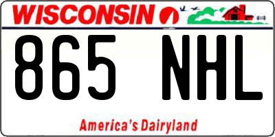 WI license plate 865NHL