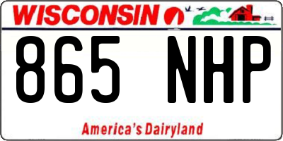 WI license plate 865NHP