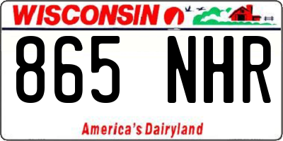 WI license plate 865NHR