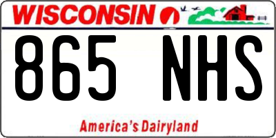 WI license plate 865NHS