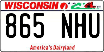 WI license plate 865NHU