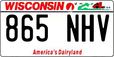 WI license plate 865NHV