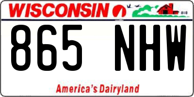 WI license plate 865NHW