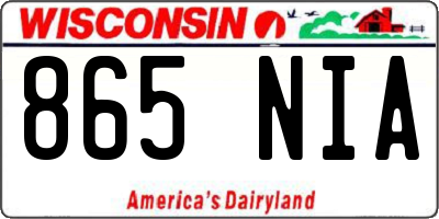 WI license plate 865NIA