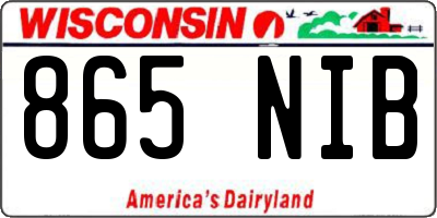 WI license plate 865NIB