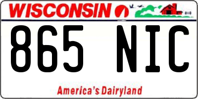 WI license plate 865NIC