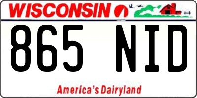 WI license plate 865NID