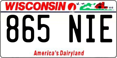 WI license plate 865NIE