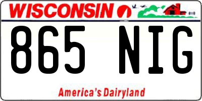 WI license plate 865NIG