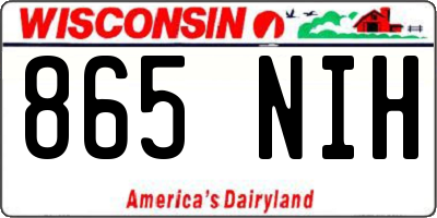WI license plate 865NIH