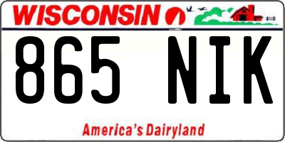 WI license plate 865NIK