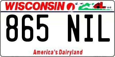 WI license plate 865NIL