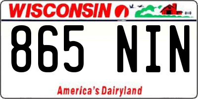 WI license plate 865NIN