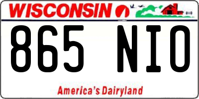 WI license plate 865NIO