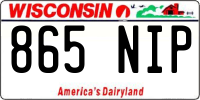 WI license plate 865NIP