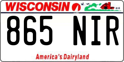 WI license plate 865NIR