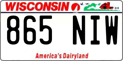 WI license plate 865NIW
