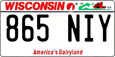 WI license plate 865NIY
