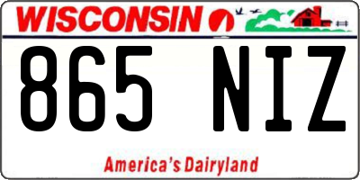 WI license plate 865NIZ