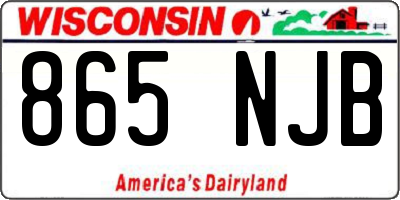 WI license plate 865NJB